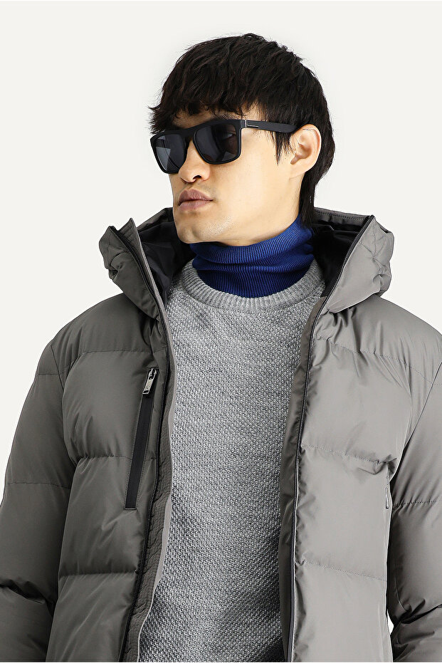 Kapüşonlu Şişme Mont - 1