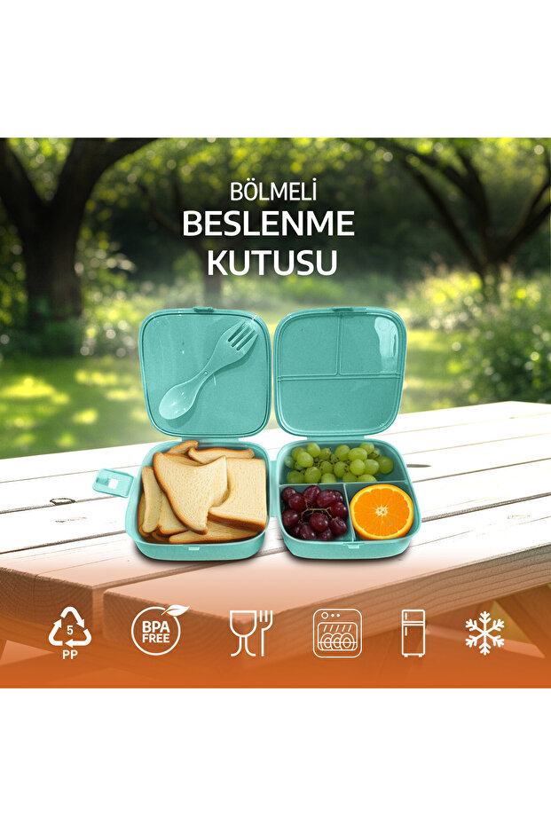Compartmented Lunch Box, Children's Breakfast Storage Container, Student School Camping Picnic Food Storage Bag