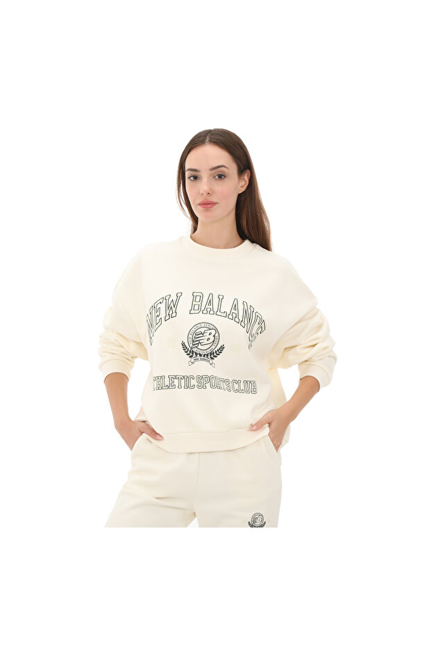 Wnc3404-Sst New Balance Wnc3404 Women's Sweatshirt White