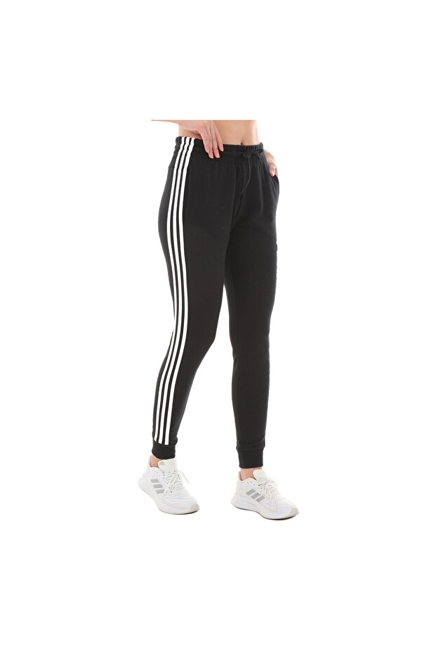 Kadın Essentials 3-Stripes French Terry Cuffed Siyah Eşofman Altı IC8770 - 2