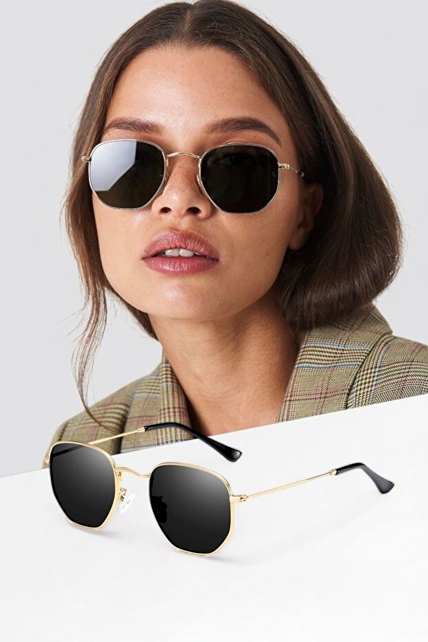 نظارات شمسية Coolandbetter Pentagonal بإطار ذهبي من Ren Eyewear