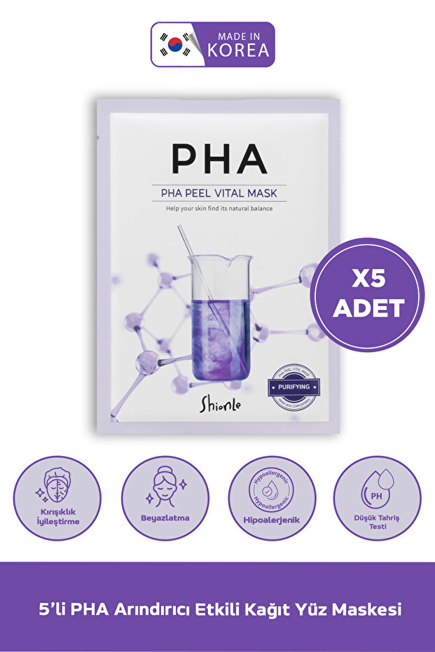 Moisture and Softness for Sensitive Skin, Gentle Cleansing and Repairing Pha Korean Paper Face Mask 5 Pack