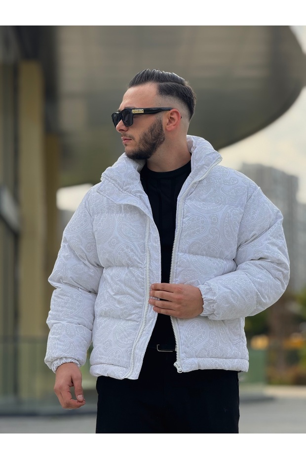 Men's Patterned Inflatable Coat - 6