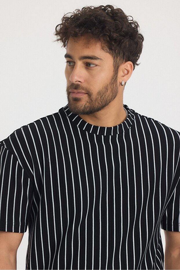 Çizgili Regular Erkek Tshirt - 4