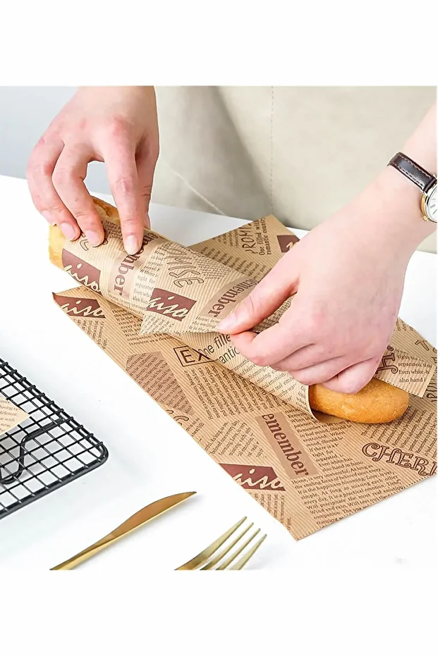 50 Pieces Mixed Vintage Pattern Presentation Paper Oily Paper |   Waterproof Sandwich Paper - 2