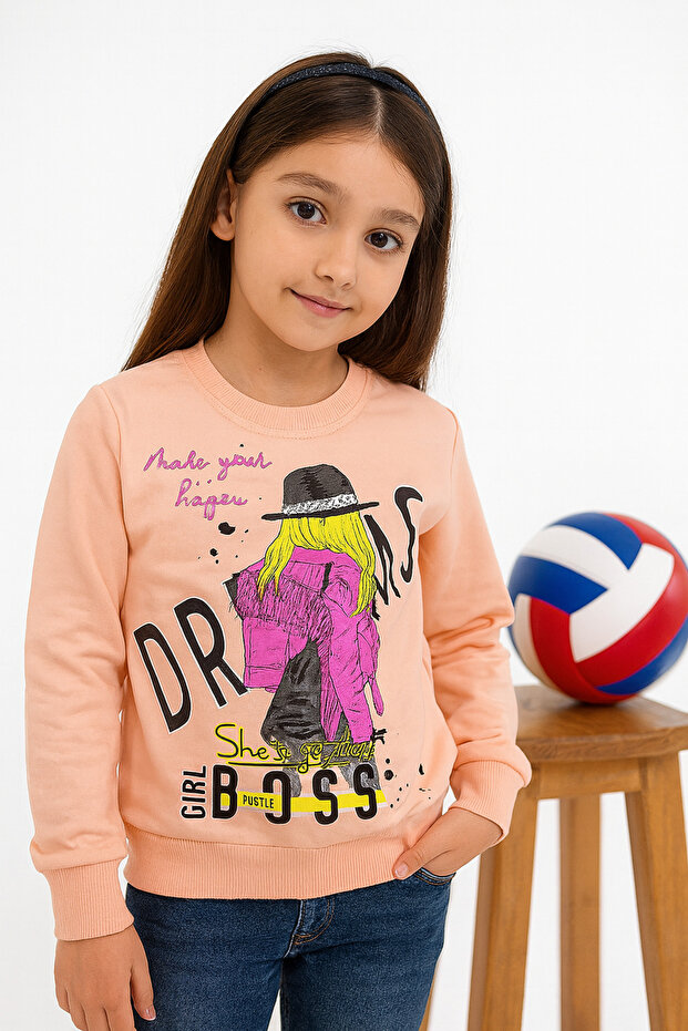 Good Quality 2 Rope Charted Girl's Sweatshirt