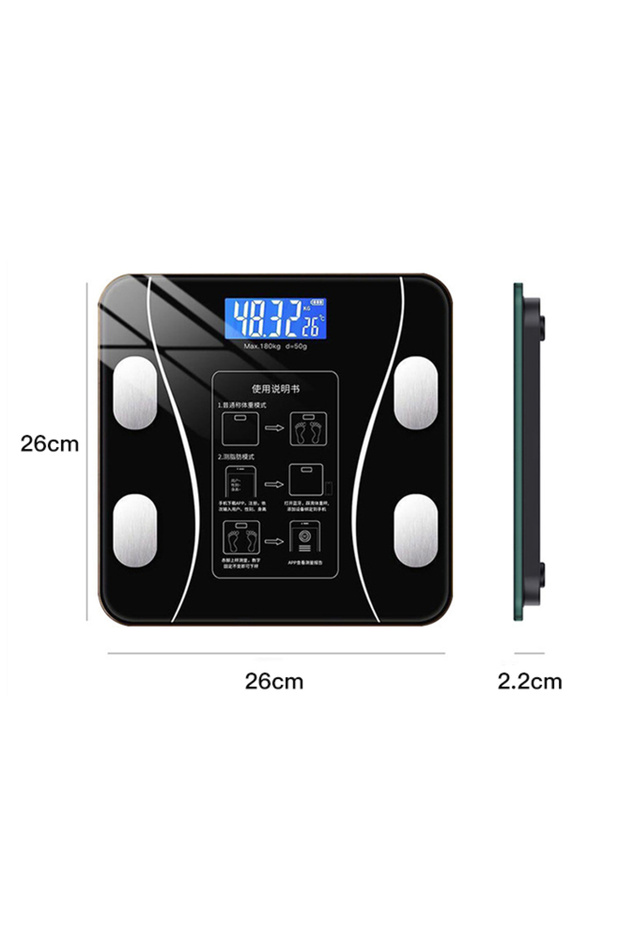 ميزان وزن الجسم الرقمي، دقة متقدمة تصل إلى 23 جرامًا، شاشة LED ساطعة، أرقام كبيرة واضحة، - 5