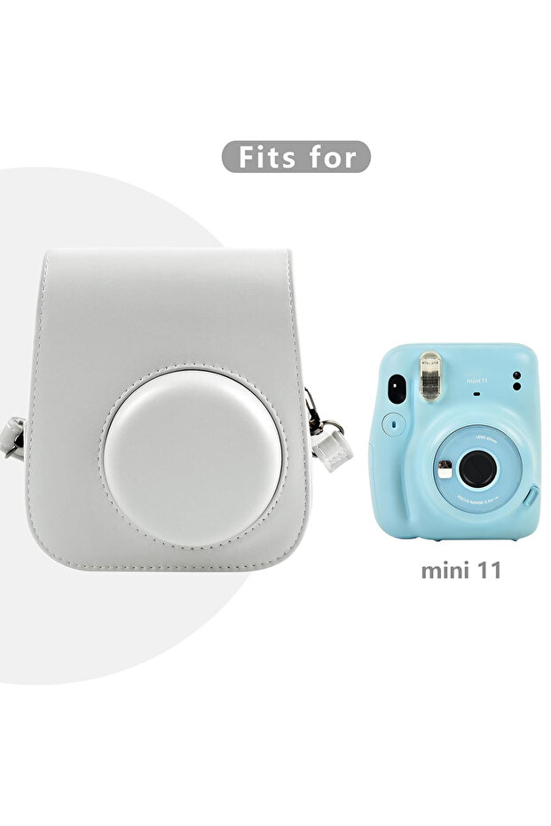 Polaroid Mini 11 Protective Shoulder Camera Case, Leather, White - 3