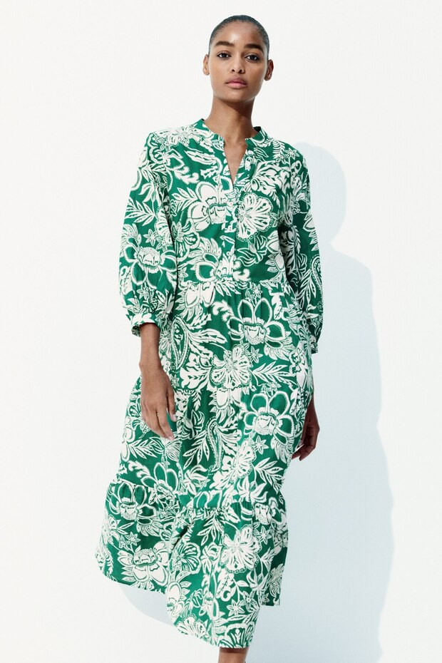 Katlı Midi Elbise - 1