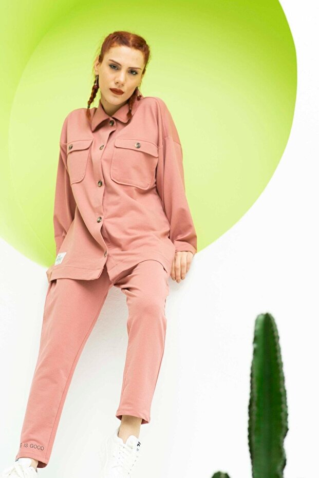 Kadın Gömlek-ceket Örme Cep Detaylı - 6