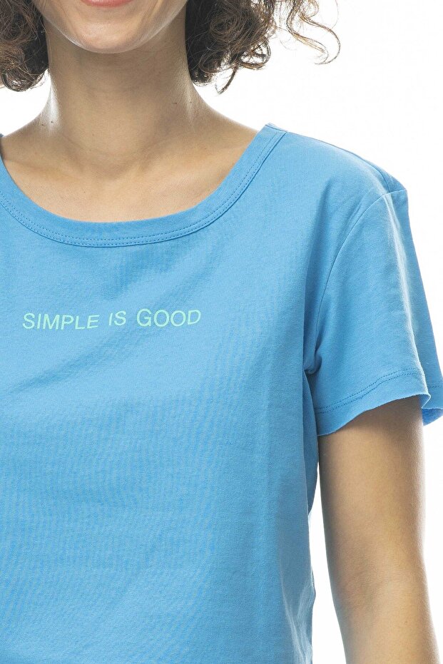 Tricou de damă Crop Basic imprimat - 4