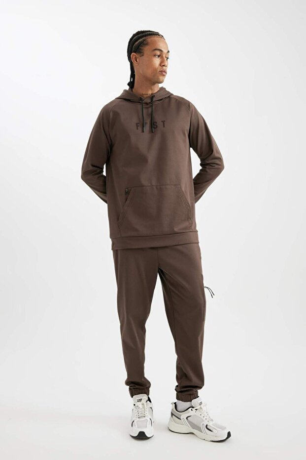 DeFactoFit Sporcu Jogger Eşofman Altı Standart Fit Skuba Dalgıç Kumaş Fermuar Cepli Standart Paça D1 - 2
