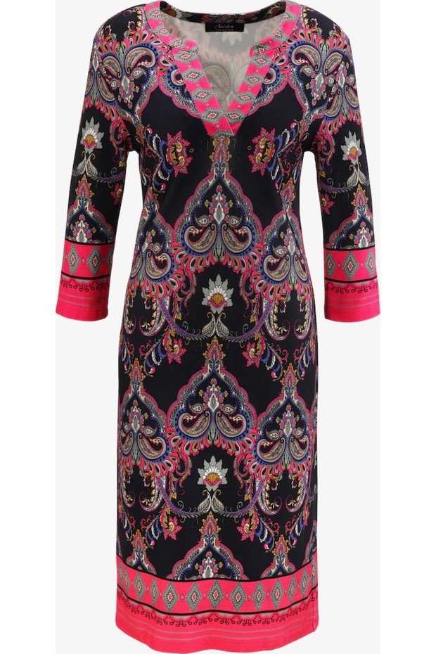 Women's Plus Size Colorful, Shawl Pattern Dress 65N39096