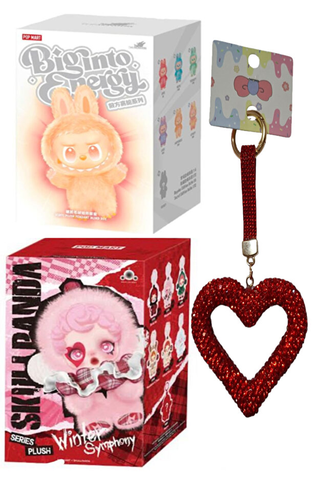Skullpanda 1 Adet+Labubu Biginto Energy Serisi 1 Adet Sürprize Paket+Kalp Charm Hediye - 1