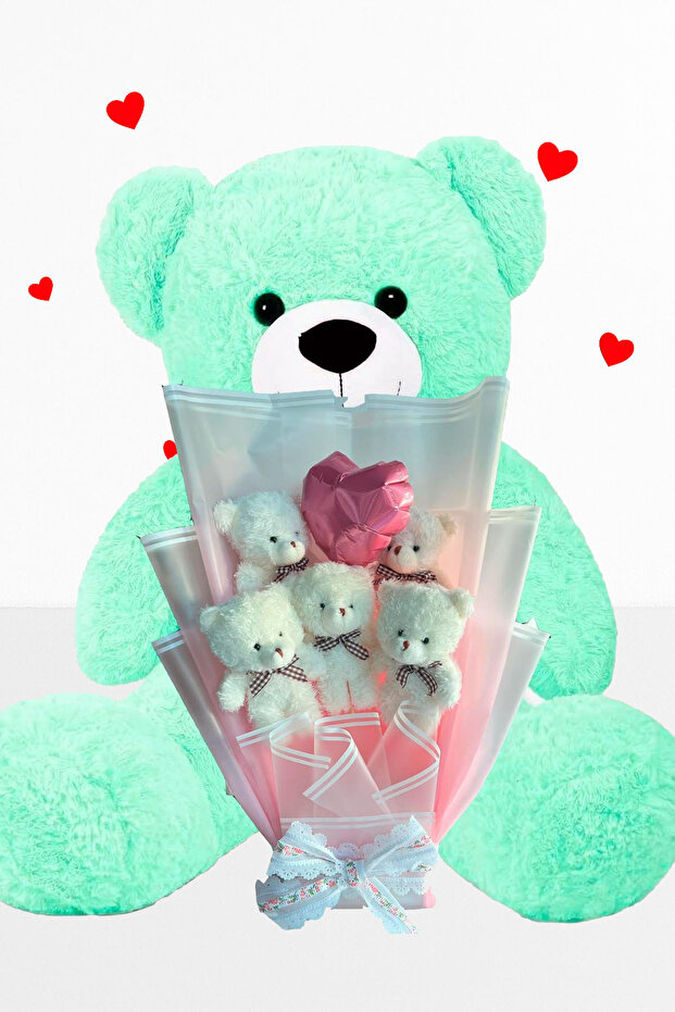 90 cm Large Plush Bear Teddy Bear and Heart Balloon Teddy Bear Bouquet Romantic Gift for Lover Birthday