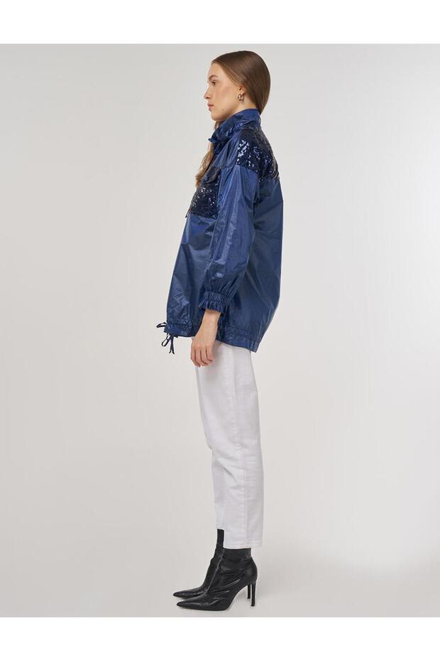 Payet İşlemeli Ceket İndigo - 3