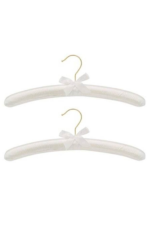 Set 2 umerase satinate, albe, 38cm - 1