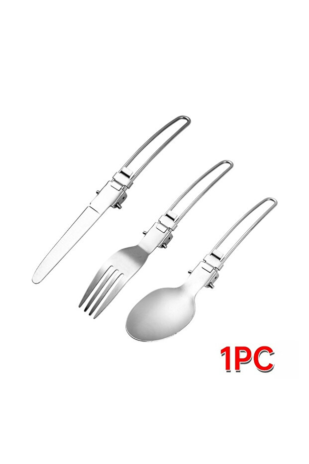 Long knife set 1pc 1-10PCS Foldable Camping Forks and Spoons Set Stainless Steel Ultra-light Outdoor