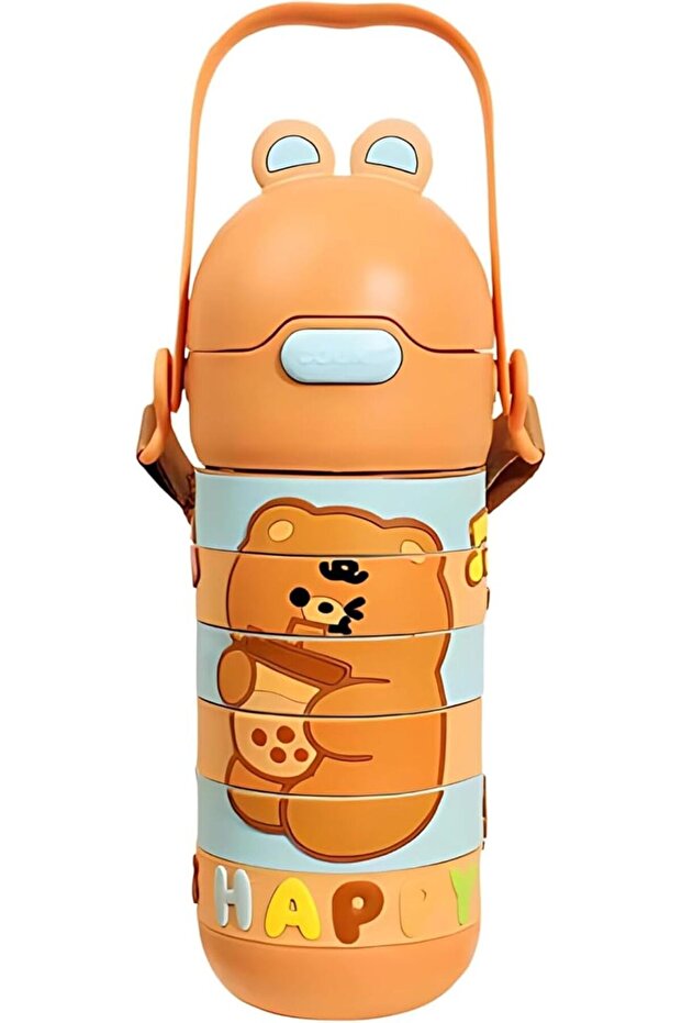 Creative Puzzle Cup Children's Portable Stainless Steel Thermos Rotating Straw Revolving game