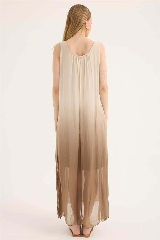 İpek Degrade Elbise - 5