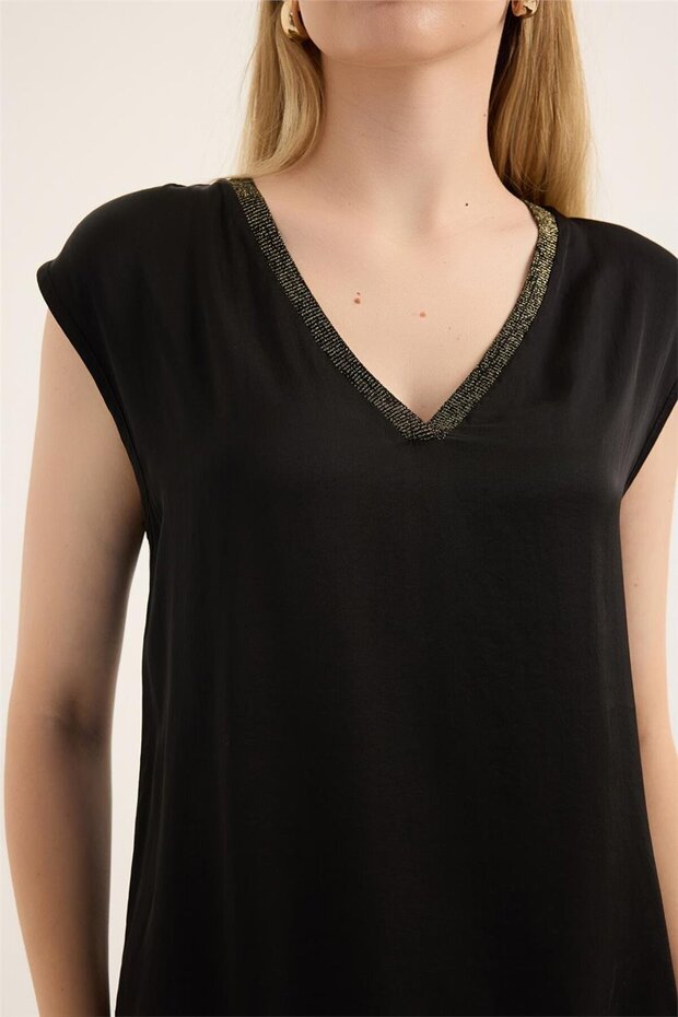 Glitter Ribbed Blouse - 4