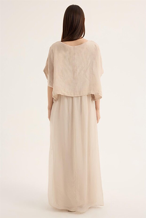 Keten İpek Elbise - 5