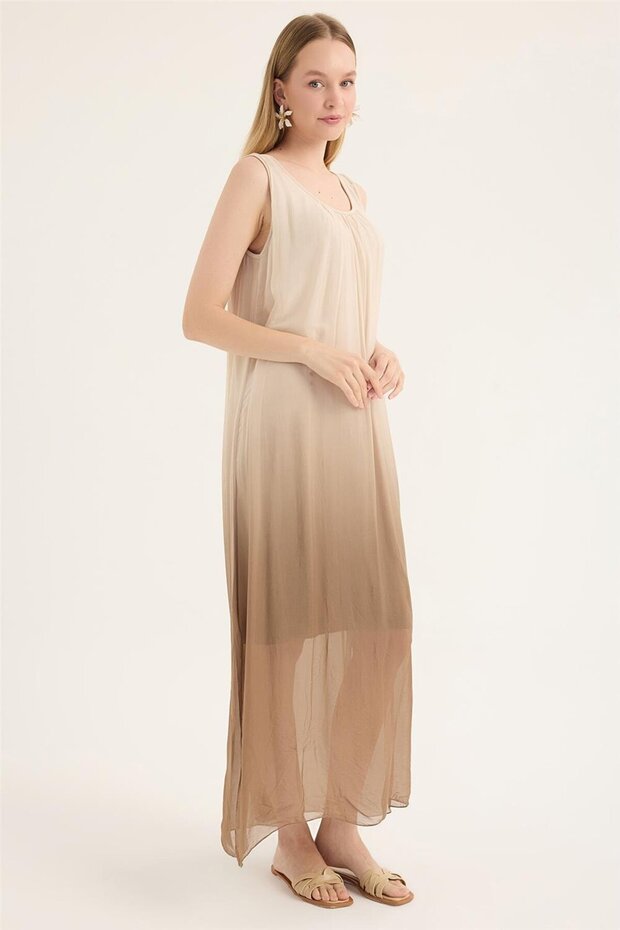 İpek Degrade Elbise - 3