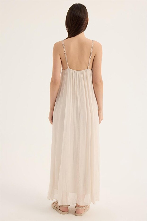 Askı Kup Dantelli Elbise - 5