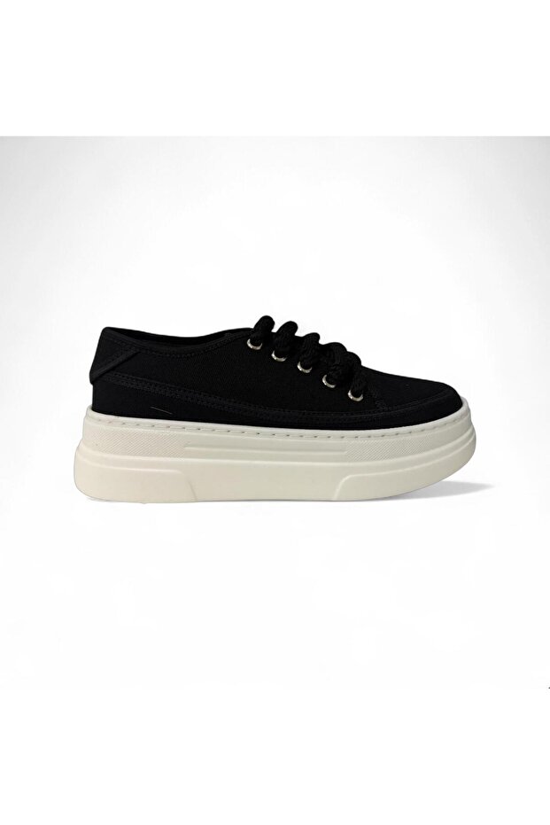 PİNE KETEN YÜKSEK TABANLI KADIN SNEAKER - 3