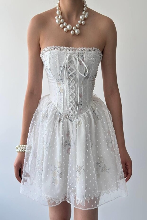 Mini Beyaz Elbise - 1