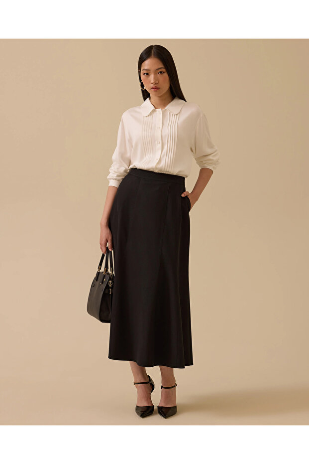 Cepli Midi Kloş Etek - 1