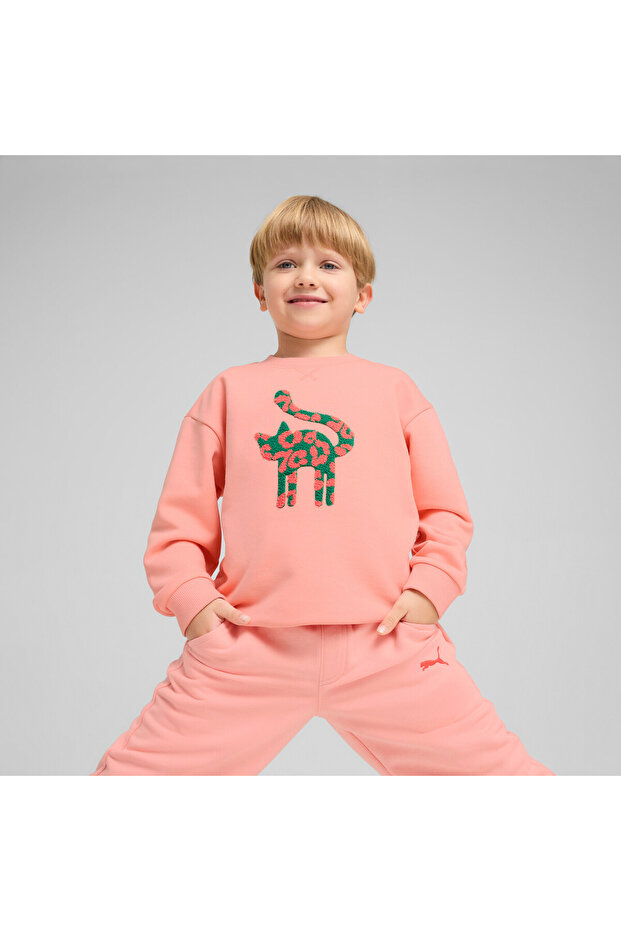 Kids Boys Cats Club Crew - Pink