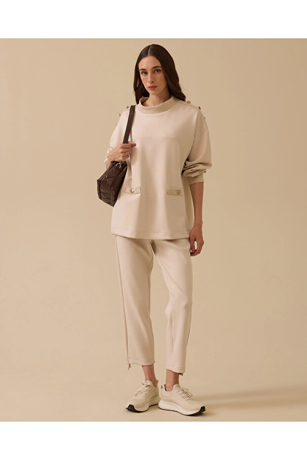 سترة بياقة واقفة وأزرار مفصلة - 1