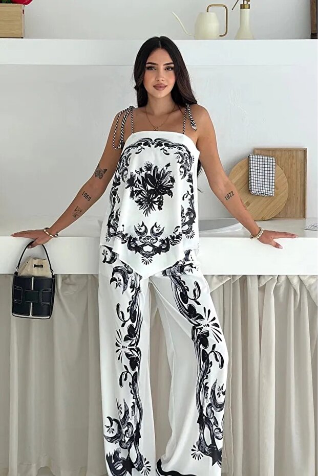 بدلة مزدوجة منقوشة - 1