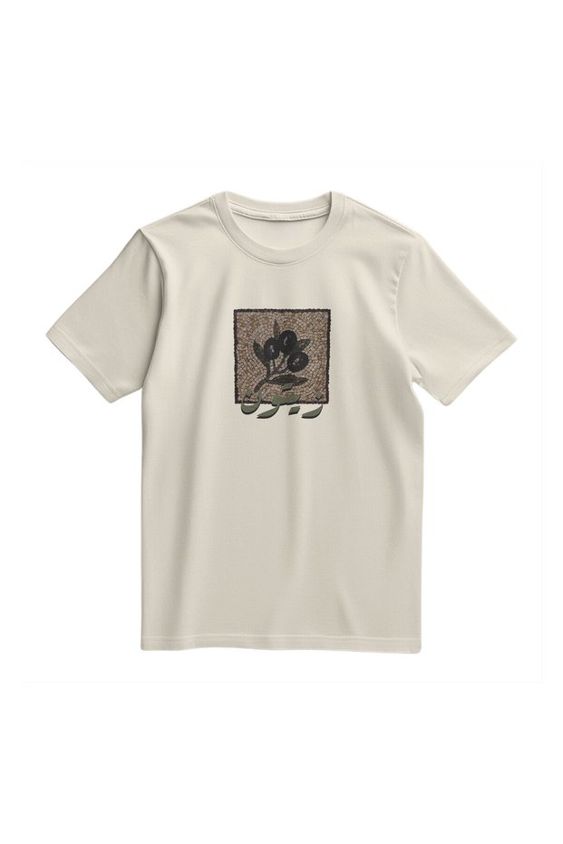 T-Shirt Short Sleeve Palestine Mosaic Olive Branch Printed Unisex Cotton Printed T-Shirt