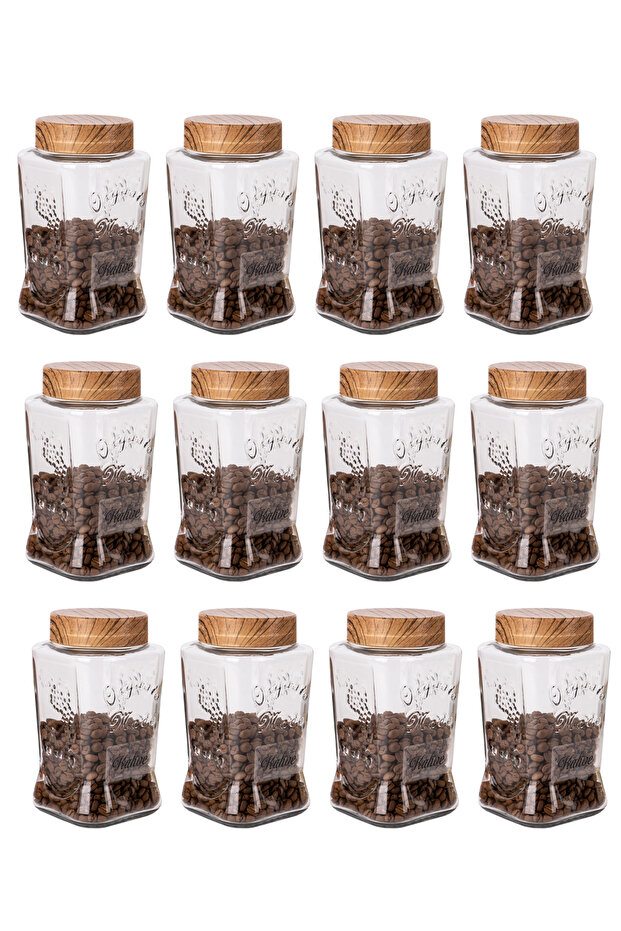 12 Li 1100 ml Glass Jar Food Storage Container Special Series Embroidered and Label Gift