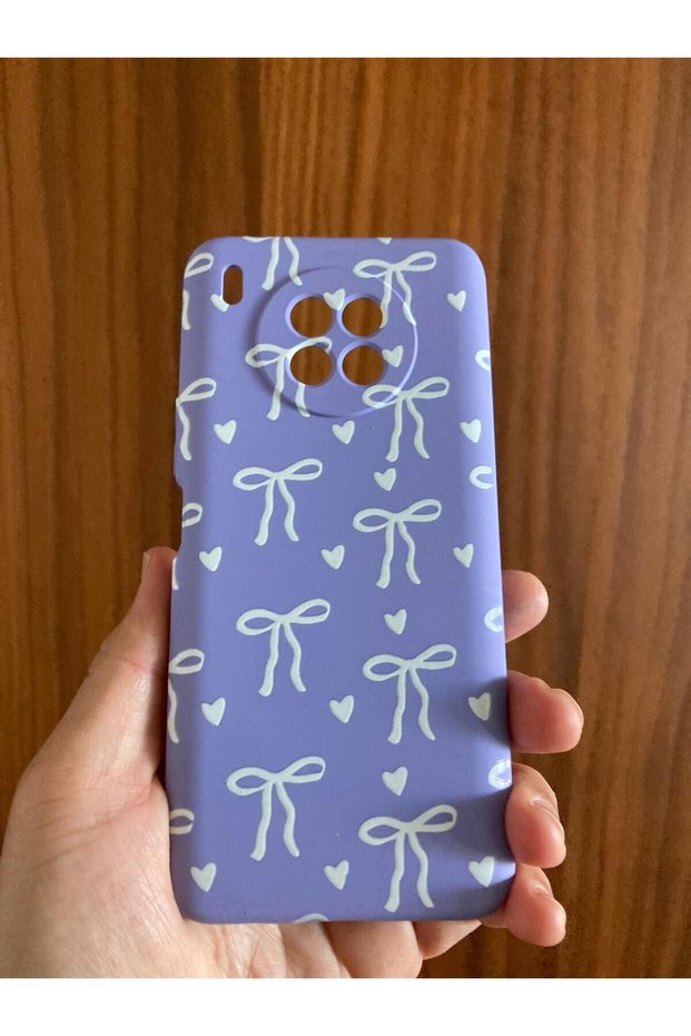 Huawei̇ Nova 8İ Velvet Inside Premium Silicone Phone Case with Ribbon/Bow Print