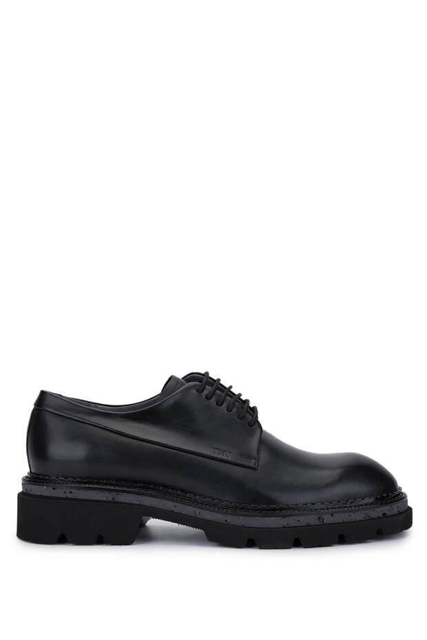 Men's Genuine Leather Black Antique Casual Shoes