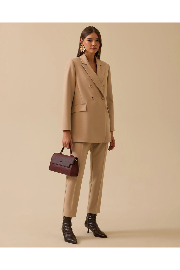 Buttoned Double Breasted Classic Jacket - 2