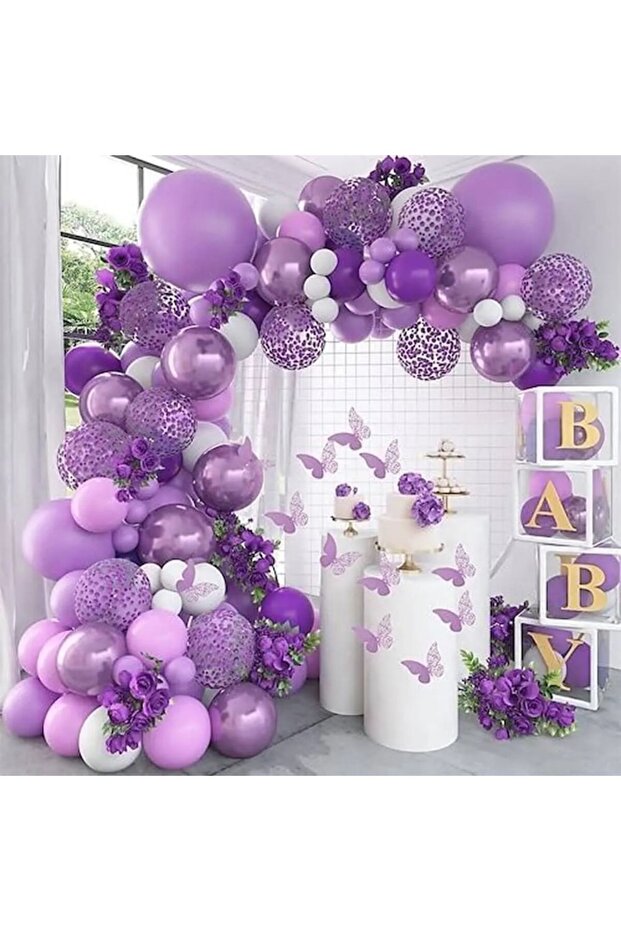 Set 100 baloane stil arc – model violet - 2
