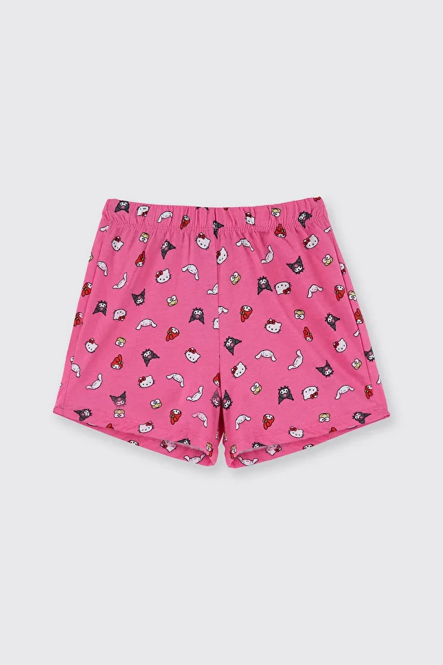 Kız Çocuk Hello Kitty Fuşya Pijama Takımı - 5