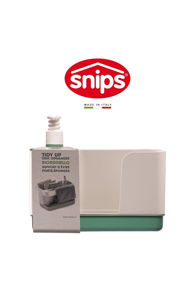 Tidy Up Green Sink Organizer with Soap Dispenser & Sponge Holder – Made in Italy