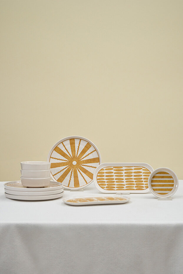 Solmar 10 Parça 4 Kişilik Kahvaltı Takımı Sarı - 2