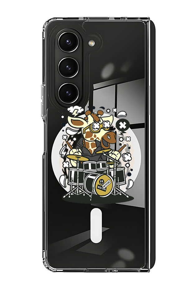 Case for Samsung Galaxy Z Fold 5 Compatible with MagSafe, Shockproof Bumper Case Cow drumming