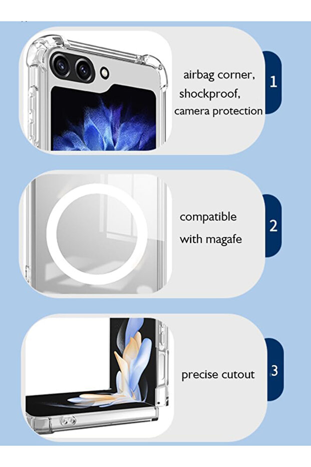 Case for Samsung Galaxy Z Flip 5 Compatible with MagSafe, Shockproof Case Work like a Captain - 4