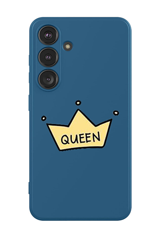 Protective Liquid Silicone Shockproof Case For Samsung Galaxy S24 Plus (Blue) - Queen crown