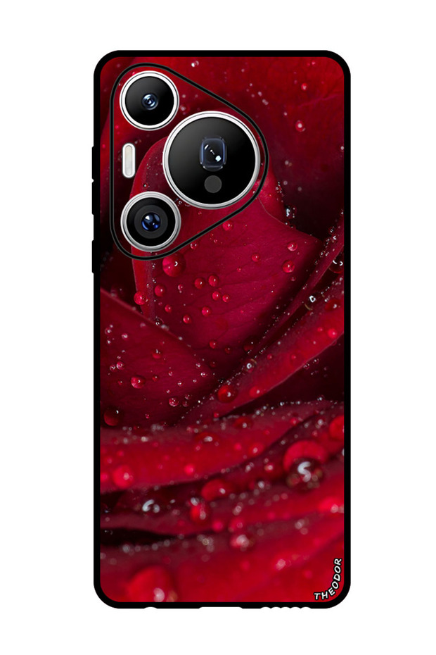 Protective Case Anti Scratch Shock Proof Bumper Cover For Huawei Pura 70 Pro Plus rose_petals_red