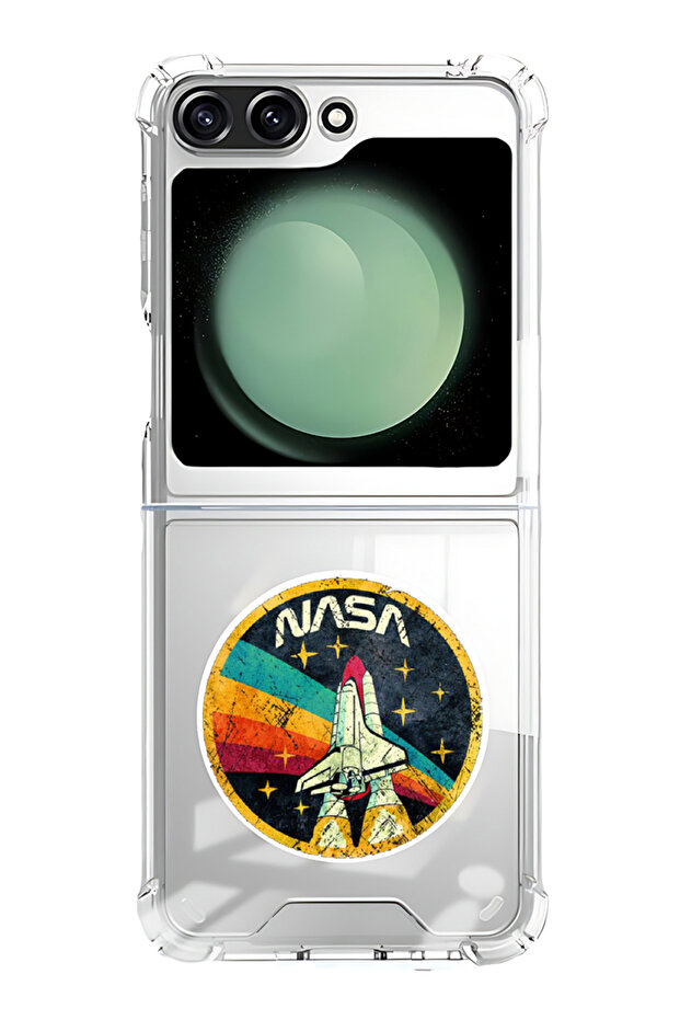 Case for Samsung Galaxy Z Flip 5 Compatible with MagSafe, Shockproof Phone Bumper Cover Nasa 2