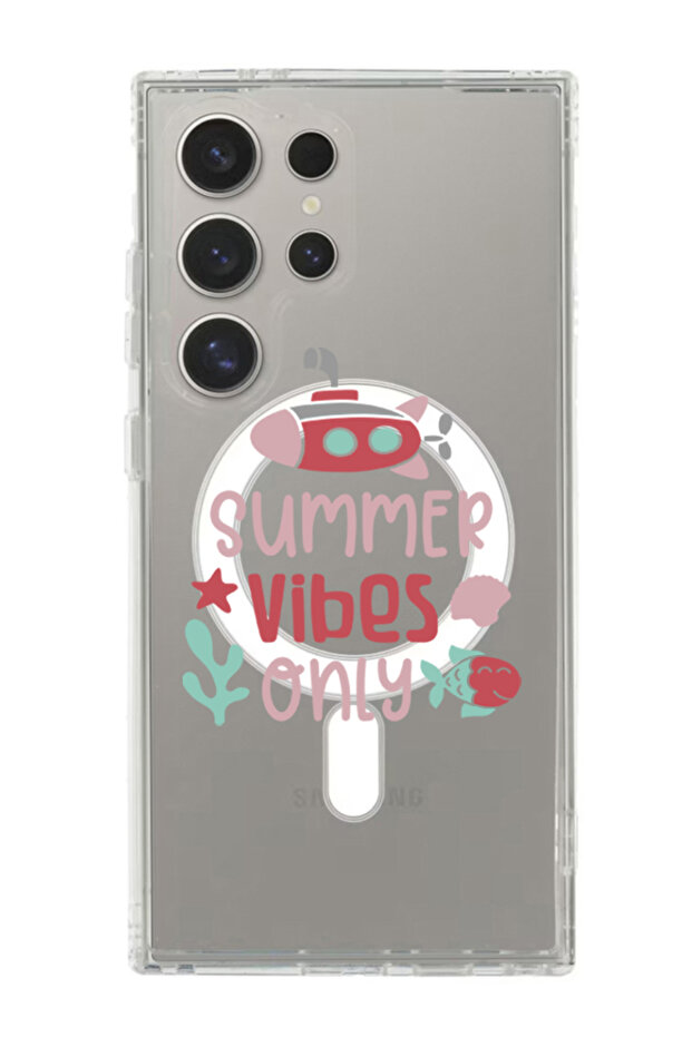 Case for Samsung Galaxy S24 Ultra Compatible with MagSafe, Shockproof Cover Summer vibes only