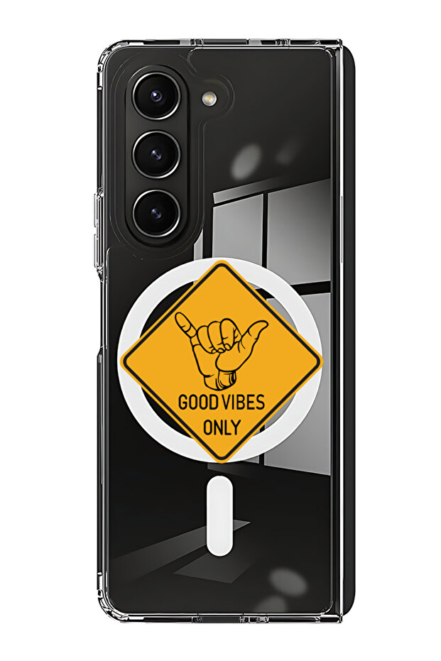 Case for Samsung Galaxy Z Fold 6 Compatible with MagSafe, Shockproof Phone Bumper Cover Good Vibes